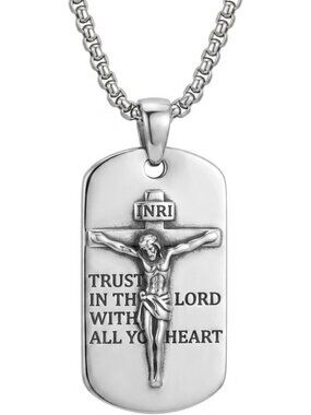 Stylish 925 Sterling Silver Jesus Christ Pendant Necklace for Men - Perfect